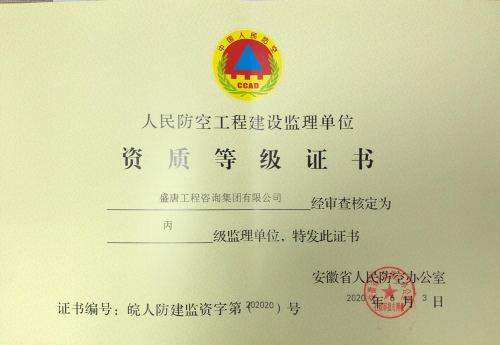 人防資質(zhì)證書